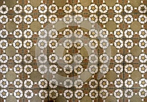 Checkered traditional Bulgarian ceramic mosaic