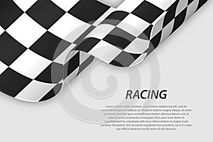 Checkered wave flag for racing background