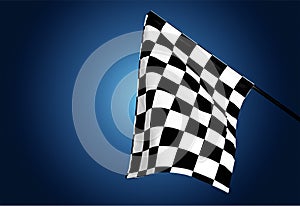 Checkered waving flag on background