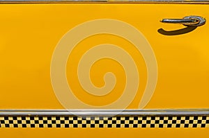 Checkered Yellow Taxi Cab Door