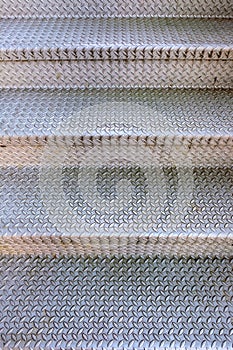 Checkerplate metal stairs; background pattern