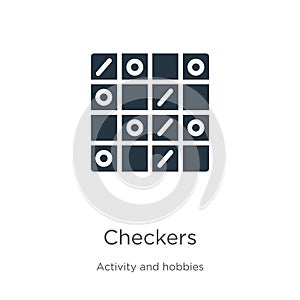 Checkers icon vector. Trendy flat checkers icon from activity and hobbies collection isolated on white background. Vector