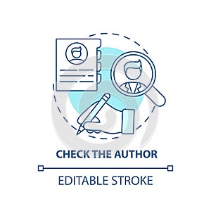 Checking author concept icon