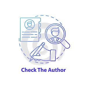 Checking author concept icon