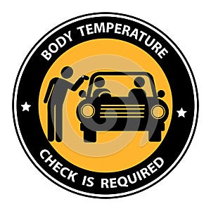 Checking body temperature concept. sign, symbol of check point