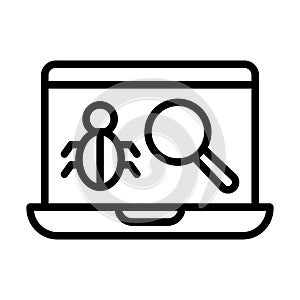 Checking bug Isolated Vector icon which can easily modify or edit