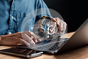 Checking Document with ai artificial intelligence process technology processor to planning business information data, tech,