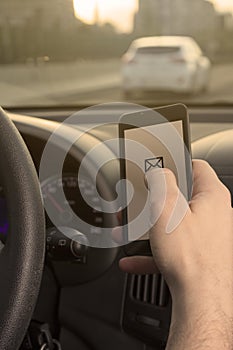 Checking e-mail while driving