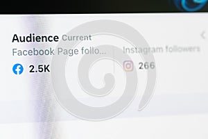 Checking facebook and instagram audience page