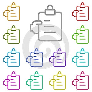 Checking, facture multi color icon. Simple thin line, outline vector of project management icons for ui and ux, website or mobile