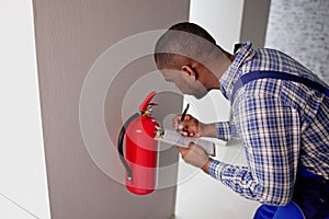 Checking Fire Extinguisher
