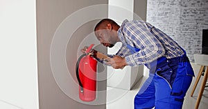 Checking Fire Extinguisher
