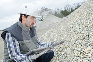 Checking the gravel quality