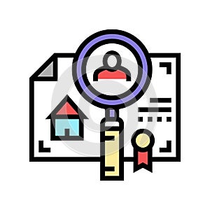 checking tenant recommendations color icon vector illustration