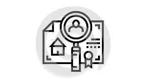 checking tenant recommendations line icon animation