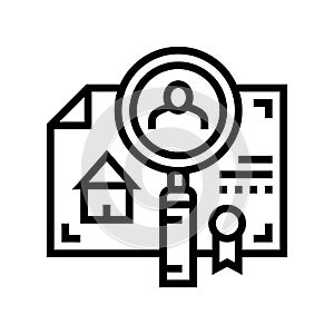 checking tenant recommendations line icon vector illustration