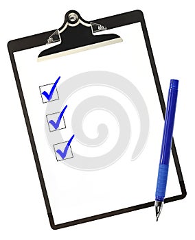 Checklist in Blue