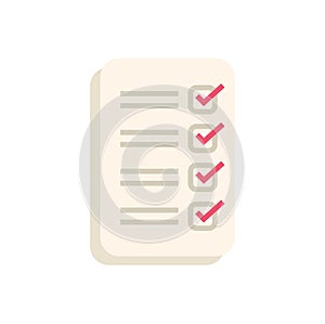 Checklist with check marks, task completed, to do list icon