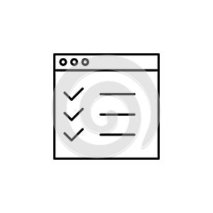 checklist, checkmark icon. Simple outline vector of Web Design Development  set icons for UI and UX, website or mobile application