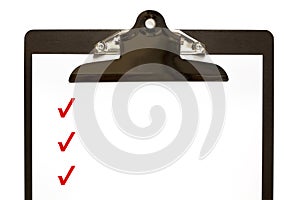 Checklist on Clipboard