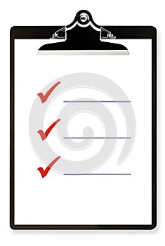 Checklist on Clipboard