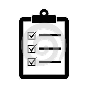 Checklist clipboard with completed tasks vector icon