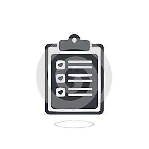 Checklist on Clipboard - List with Checked Boxes for To-Do List or Form Completion