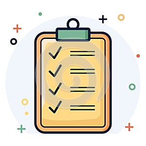 Checklist Clipboard with Marked Tasks for Task Completion Icon