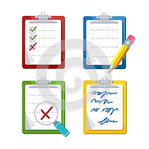 Checklist Dashboards Survey Icon Set. Vector