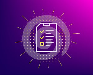 Checklist Document line icon. File sign. Vector