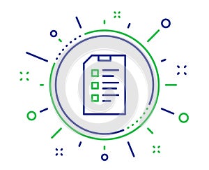 Checklist Document line icon. File sign. Vector