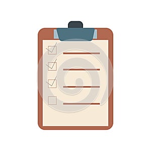 Checklist flat design icon. Vector illustration