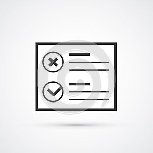 Checklist flat line trendy black icon. Vector eps10