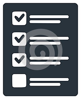Checklist Form with Checked Boxes and Unchecked Box Business Task Management Plan