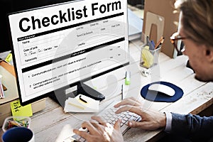 Checklist Form Document Data Information Contract Concept