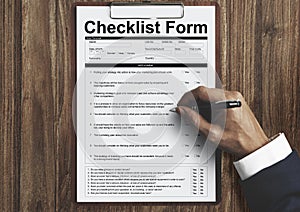 Checklist Form Document Data Information Contract Concept