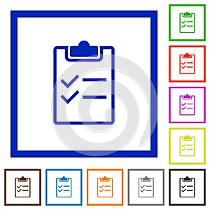 Checklist framed flat icons