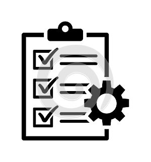 Checklist gear project management icon