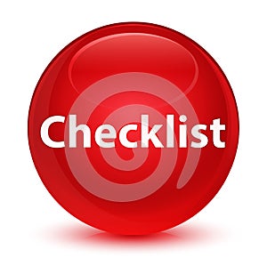 Checklist glassy red round button