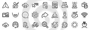 Checklist, Graph chart and Cloud computing line icons pack. For web app. App line icons. Vector