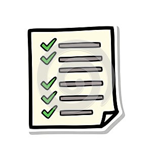 Checklist with green checkmarks on transparent background