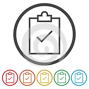 Checklist icon, checklist icon form approved, 6 Colors Included