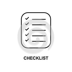checklist icon. Element of simple web icon with name for mobile concept and web apps. Thin line checklist icon can be used for web