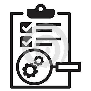 Checklist icon vector, gear symbol