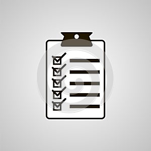 Checklist icon vector illustration flat design. Questionnaire, s