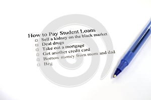 Checklist of Ideas for Paying Student Loans Off