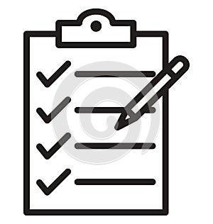 Checklist line isolated vector icon can be easily modified and edit