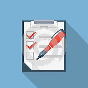 Checklist and nib pen illustration