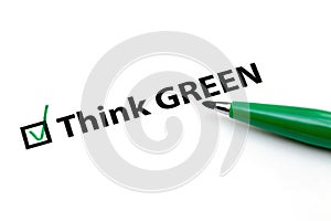 Checklist option for think green