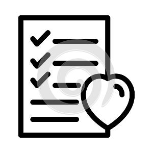 Checklist page glyph flat vector icon